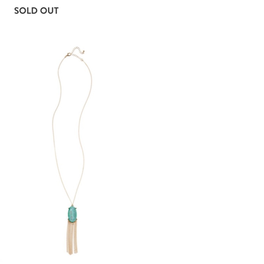Bp stone and tassel necklace.
